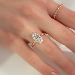 The Alice Set With A 2 Carat Marquise 14K Rose Gold Lab Diamond