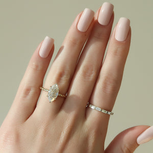 The Alice Set With A 1 Carat Marquise 18K Yellow Gold Lab Diamond