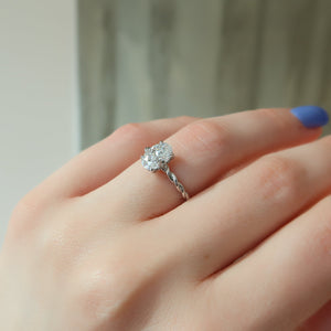 The Alice Set With A 1 Carat Oval 14K White Gold Lab Diamond