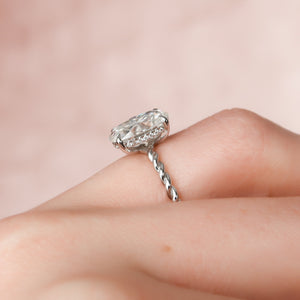 The Alice Set With A 1 Carat Oval 14K White Gold Lab Diamond