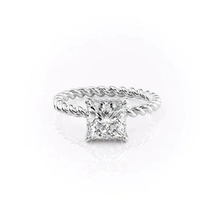 The Alice Set  With A 2 Carat Princess 18K White Gold Moissanite