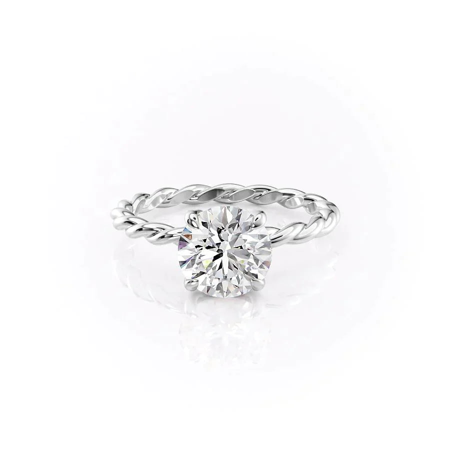 The Alice Set With A 1.5 Carat Round 18K White Gold Lab Diamond