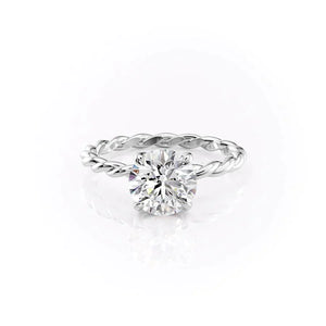 The Alice Set With A 1.5 Carat Round 18K White Gold Lab Diamond