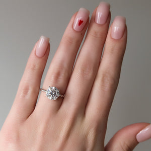 The Alice Set With A 2 Carat Round 18K White Gold Lab Diamond