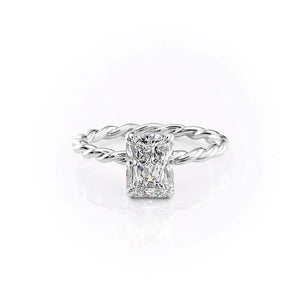 The Alice Set  With A 1 Carat Radiant 18K White Gold Moissanite