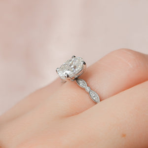 The Jasmine Set With A 1 Carat Oval 14K White Gold Lab Diamond