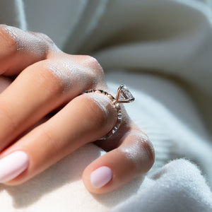 The Jasmine Set With A 1 Carat Princess 14K White Gold Lab Diamond