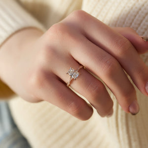 The Jasmine Set  With A 4.5 Carat Radiant 18K Rose Gold Moissanite
