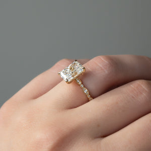 The Jasmine Set With A 1 Carat Radiant 18K Yellow Gold Lab Diamond