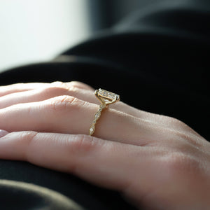 The Jasmine Set With A 1 Carat Radiant 18K Yellow Gold Lab Diamond