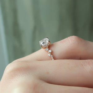 The Mia Set With A 1 Carat Cushion 14K Rose Gold Lab Diamond