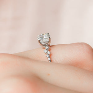 The Mia Set With A 1 Carat Cushion 14K White Gold Lab Diamond