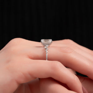 The Mia Set With A 1 Carat Emerald 18K White Gold Lab Diamond