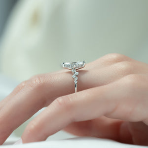 The Mia Set With A 1 Carat Marquise 18K White Gold Lab Diamond
