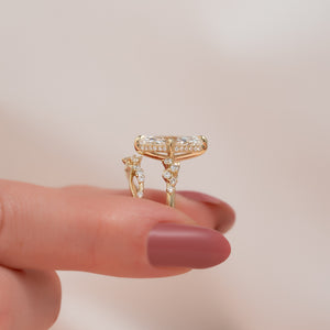 The Mia Set With A 1 Carat Marquise 18K Yellow Gold Lab Diamond