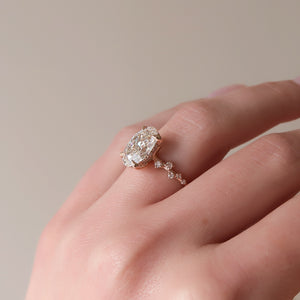 The Mia Set With A 1 Carat Oval 14K Rose Gold Lab Diamond