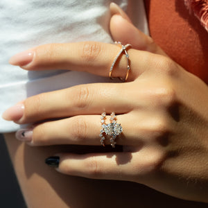 The Mia Set With A 1 Carat Oval 14K Rose Gold Lab Diamond
