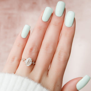 The Mia Set With A 1 Carat Oval 14K Rose Gold Lab Diamond