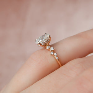 The Mia Set With A 1 Carat Oval 14K Rose Gold Lab Diamond