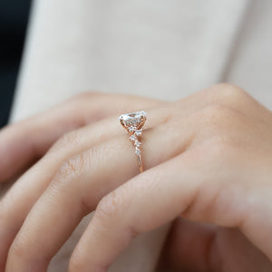 The Mia Set With A 1 Carat Oval 14K Rose Gold Lab Diamond