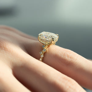 The Mia Set With A 1 Carat Oval 18K Yellow Gold Lab Diamond