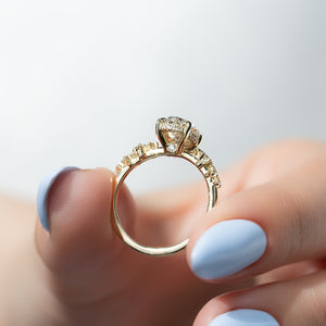 The Mia Set With A 1 Carat Oval 18K Yellow Gold Lab Diamond
