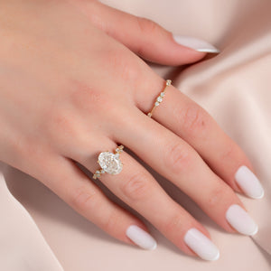 The Mia Set With A 1 Carat Oval 18K Yellow Gold Lab Diamond
