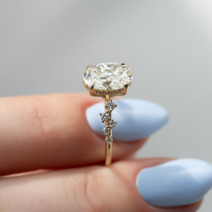 The Mia Set With A 2.5 Carat Oval 18K Yellow Gold Lab Diamond