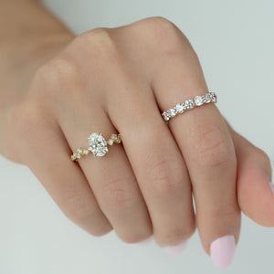 The Mia Set With A 1 Carat Oval 18K Yellow Gold Lab Diamond