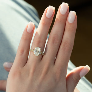 The Mia Set With A 1 Carat Oval 18K Yellow Gold Lab Diamond