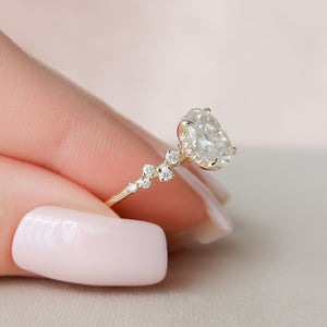 The Mia Set With A 1 Carat Oval 18K Yellow Gold Lab Diamond