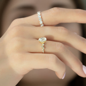 The Mia Set With A 1 Carat Oval 18K Yellow Gold Lab Diamond
