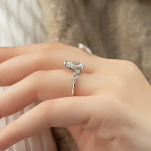 The Mia Set With A 2.5 Carat Pear 14K White Gold Lab Diamond