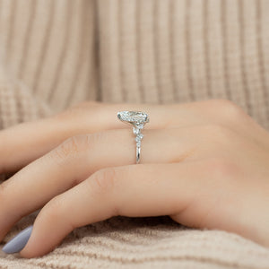 The Mia Set With A 2.5 Carat Pear 14K White Gold Lab Diamond