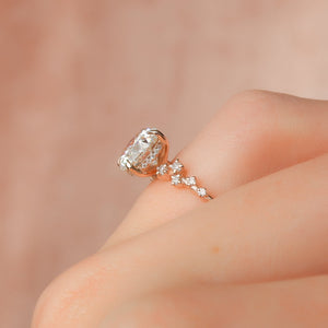 The Mia Set With A 2 Carat Round 14K Rose Gold Lab Diamond