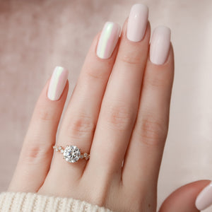 The Mia Set With A 2 Carat Round 14K Rose Gold Lab Diamond