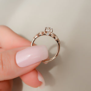 The Mia Set With A 2 Carat Round 14K Rose Gold Lab Diamond