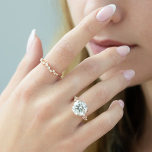 The Mia Set With A 2 Carat Round 14K Rose Gold Lab Diamond