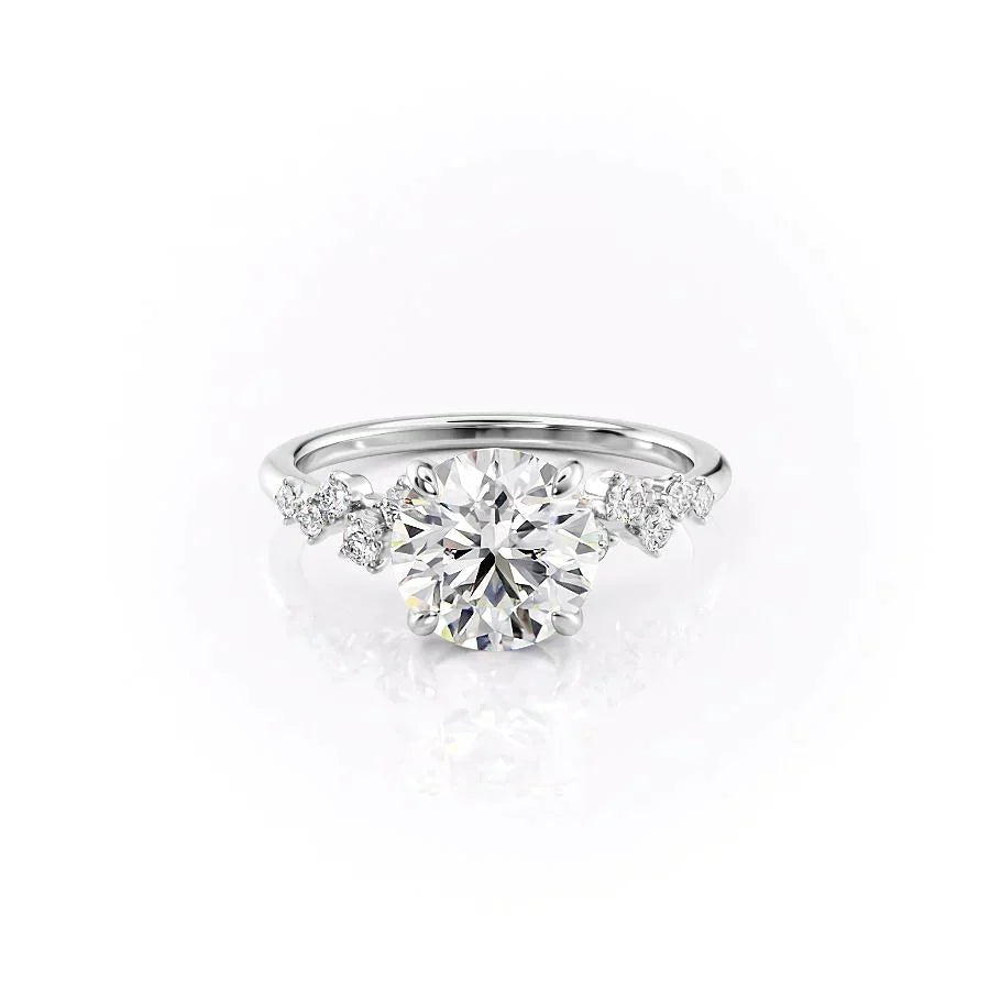 The Mia Set With A 1 Carat Round 18K White Gold Lab Diamond