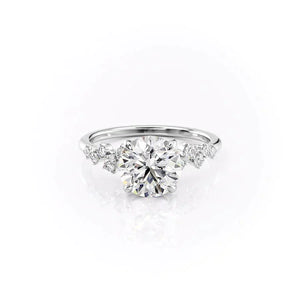 The Mia Set With A 1 Carat Round 18K White Gold Lab Diamond