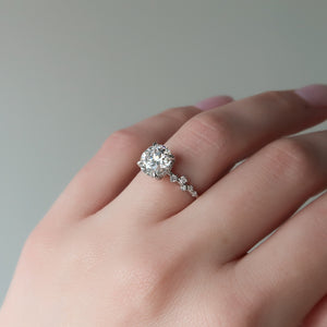 The Mia Set With A 1 Carat Round 18K White Gold Lab Diamond