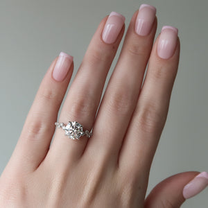 The Mia Set With A 1 Carat Round 18K White Gold Lab Diamond