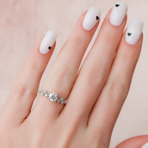The Mia Set With A 1 Carat Round 18K White Gold Lab Diamond