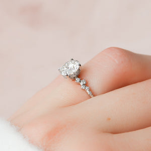 The Mia Set With A 1 Carat Round 18K White Gold Lab Diamond