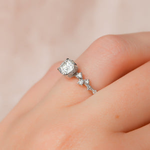 The Mia Set With A 1 Carat Round 18K White Gold Lab Diamond