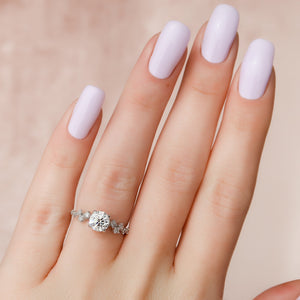 The Mia Set With A 1 Carat Round 18K White Gold Lab Diamond