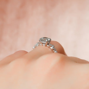 The Mia Set With A 1 Carat Round 18K White Gold Lab Diamond