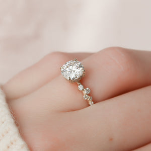 The Mia Set With A 1 Carat Round 18K Yellow Gold Lab Diamond