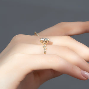 The Mia Set With A 1 Carat Round 18K Yellow Gold Lab Diamond