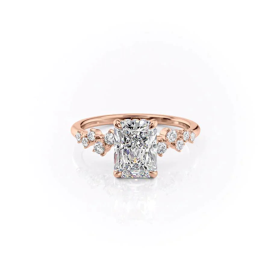 The Mia Set With A 1 Carat Radiant 14K Rose Gold Lab Diamond